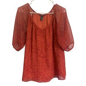 H&M Red Sheer Women's Top